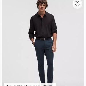 Lululemon Men’s ABC trouser chino performance pant blue sz 36 straight classic